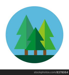 Green landscape in a circle. Mountain background. Vector illustration. stock image. EPS 10.. Green landscape in a circle. Mountain background. Vector illustration. stock image. 