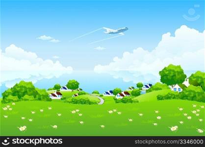Green Landscape with aircraft