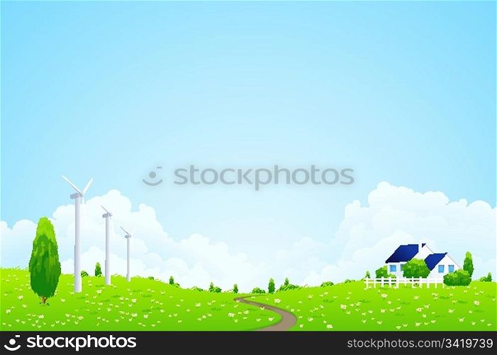 Green Landscape with house
