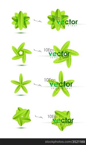 Green leaf abstract shape. Vector