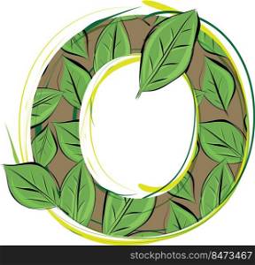 Green leaf alphabet vector Illustration letter a