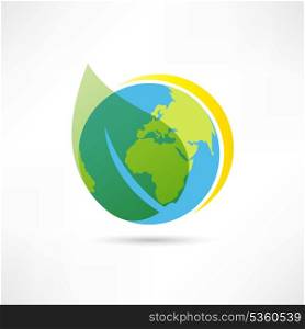 green leaf and earth icon