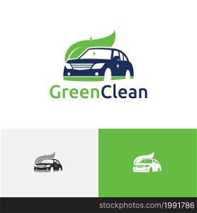 Green Leaf Clean Car Wash Carwash Auto Service Logo