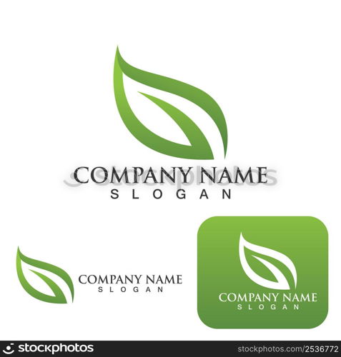 Green leaf ecology Logo nature element vector