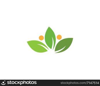 green leaf ecology logo vector template