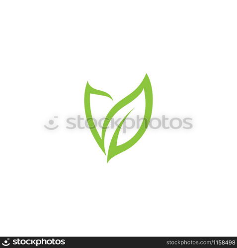 Green leaf ecology nature element vector icon