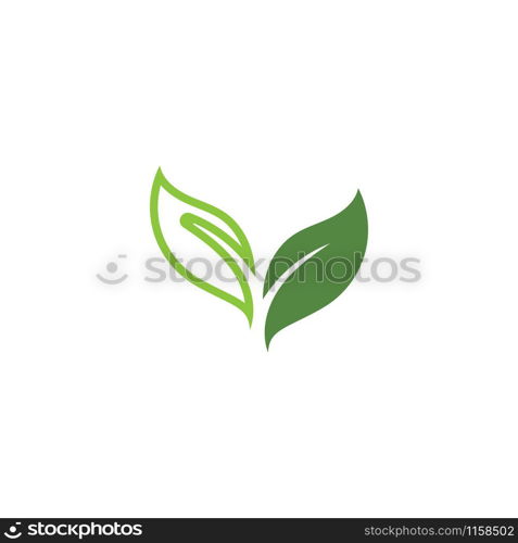 Green leaf ecology nature element vector icon