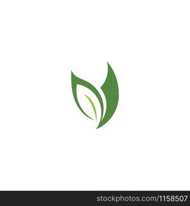 Green leaf ecology nature element vector icon