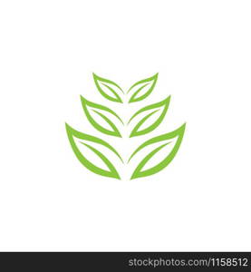 Green leaf ecology nature element vector icon