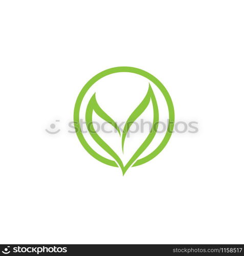 Green leaf ecology nature element vector icon