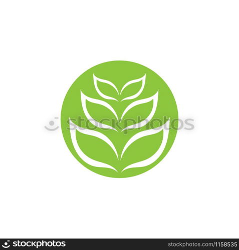 Green leaf ecology nature element vector icon