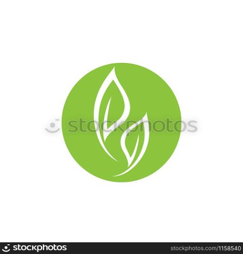 Green leaf ecology nature element vector icon