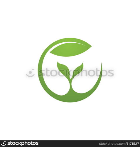 Green leaf ecology nature element vector icon