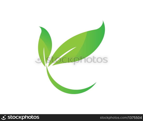 green leaf ecology nature element vector icon