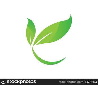 green leaf ecology nature element vector icon