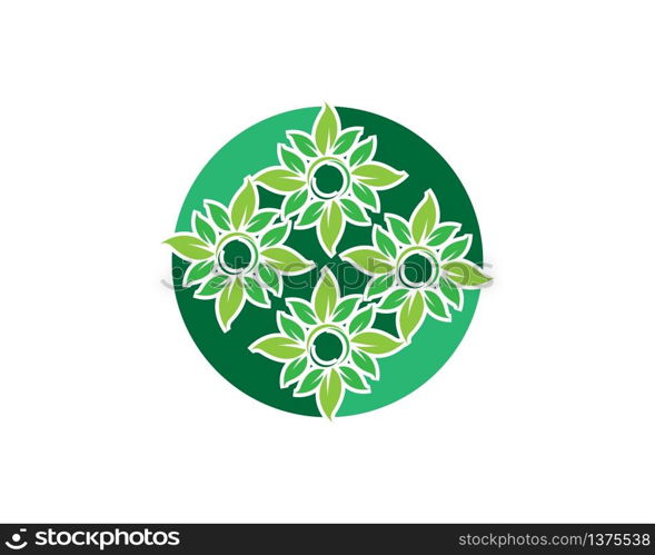 green leaf ecology nature element vector icon