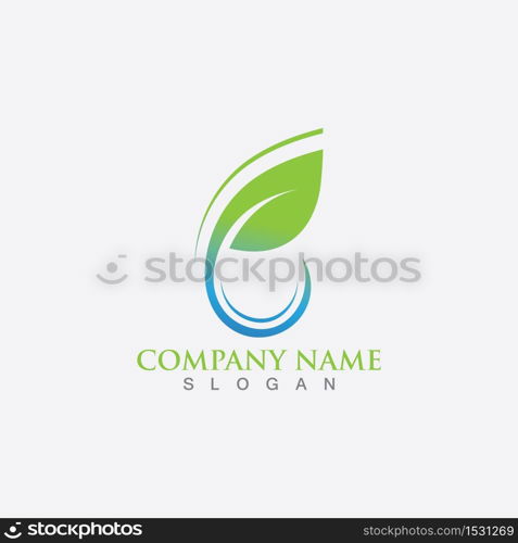 Green leaf ecology nature element vector icon