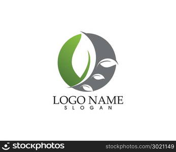 green leaf ecology nature element vector icon