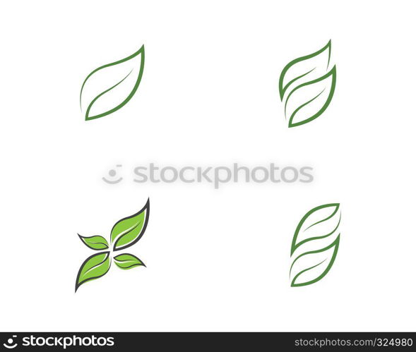 Green leaf ecology nature element vector icon