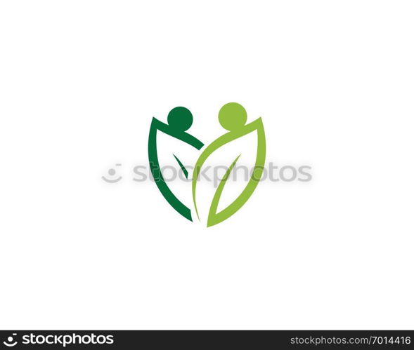 green leaf ecology nature element vector icon