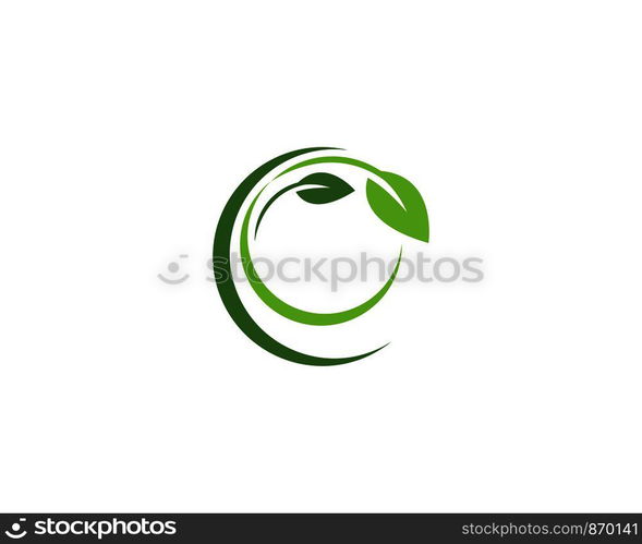 green leaf ecology nature element vector icon