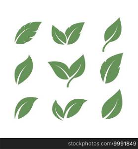 green leaf ecology nature element  vector icon  design