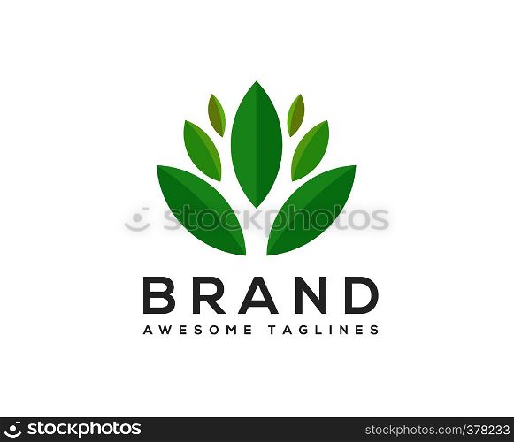 green leaf ecology nature element vector icon. Design shape leaf logo and abstract organic leaf logo.