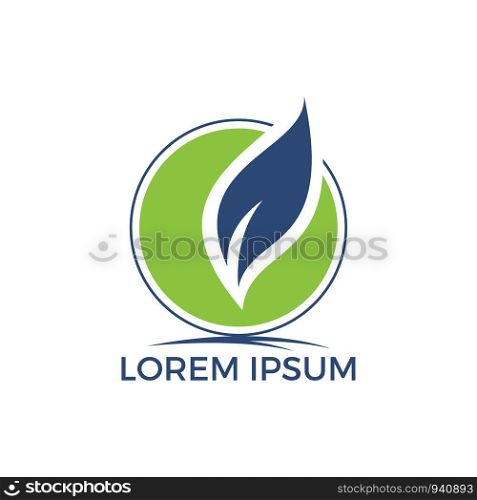Green leaf ecology nature element vector logo. Leaf logo and abstract organic leaf logo.