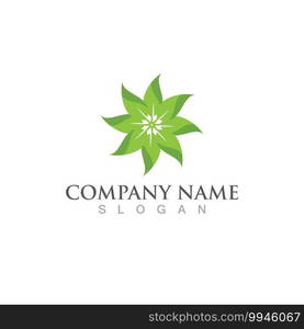 green leaf ecology nature logo element vector