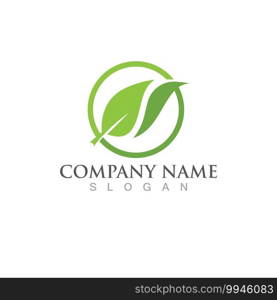 green leaf ecology nature logo element vector