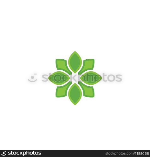 green leaf flower ecology nature element vector logo