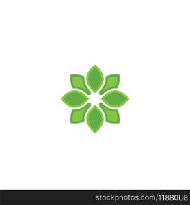 green leaf flower ecology nature element vector logo
