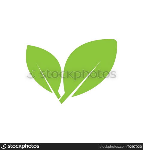 green leaf garden nature icon vector illustration template design