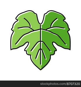 green leaf grape color icon vector. green leaf grape sign. isolated symbol illustration. green leaf grape color icon vector illustration