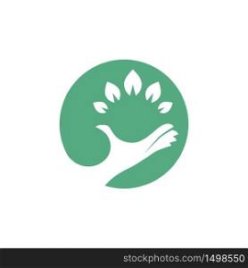 Green Leaf Hand Care of Environmental Ecology