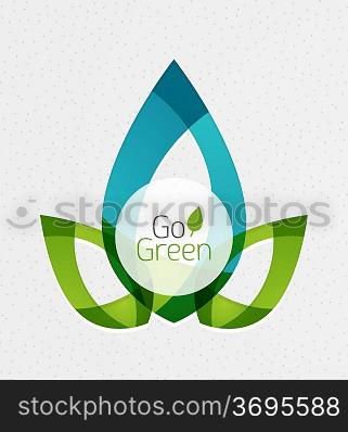 Green leaf icon concept. Vector illustration