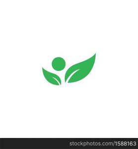 Green leaf illustration logo vector design