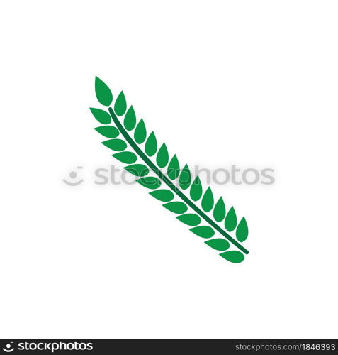 Green leaf illustration nature logo design