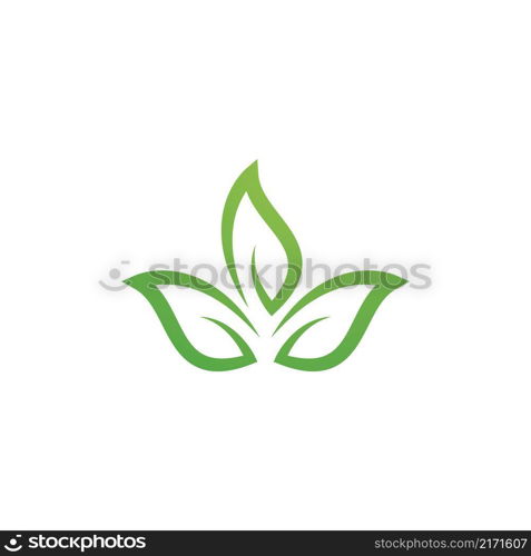 Green leaf illustration nature logo design