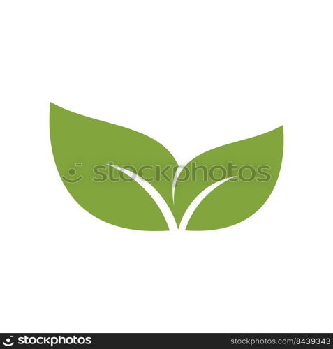 Green leaf illustration nature logo design