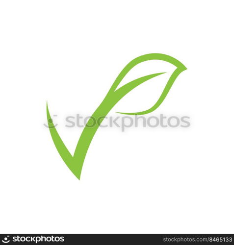 Green leaf illustration nature logo design