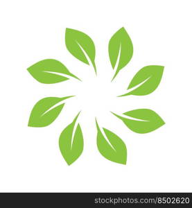 Green leaf illustration nature logo design