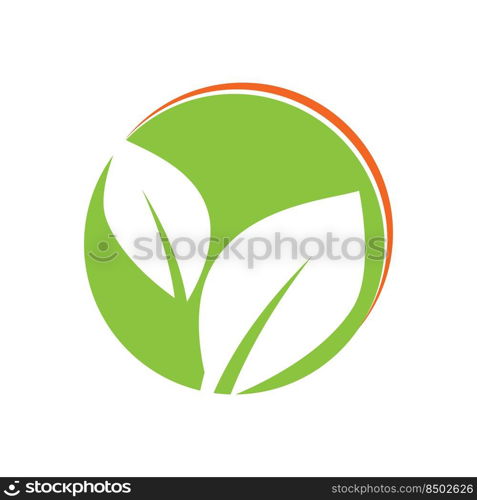 Green leaf illustration nature logo design