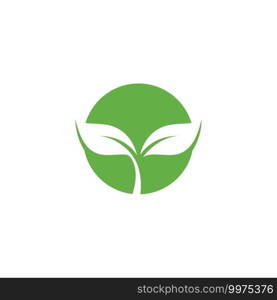 Green leaf illustration nature logo design