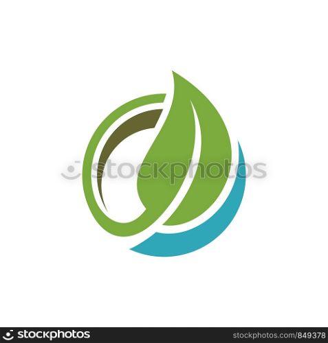 Green Leaf in Circle Logo Template Illustration Design. Vector EPS 10.