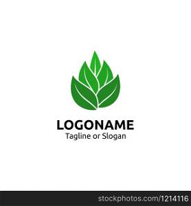 Green leaf logo design concept. Ecology logo design. Organic logo concept. Vegan logo design