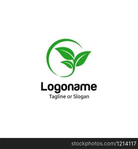 Green leaf logo design concept. Ecology logo design. Organic logo concept. Vegan logo design