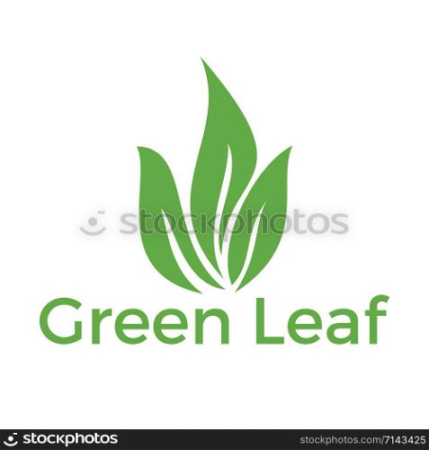 Green leaf logo design. Health environmental logo.