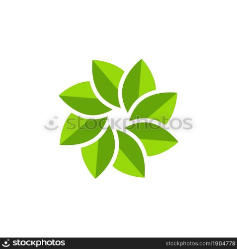 Green leaf logo design template