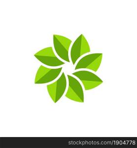 Green leaf logo design template